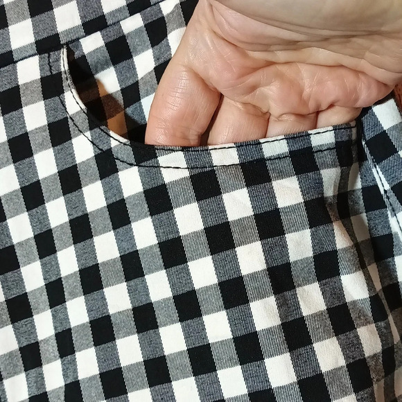 Free People high rise cropped flare checked gingham zip button closure Medium - Picture 5 of 12